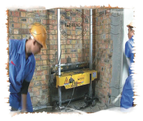 High Speed Block Wall Auto Gypsum Plaster Machine 220V / 50Hz 4mm - 30mm Thick